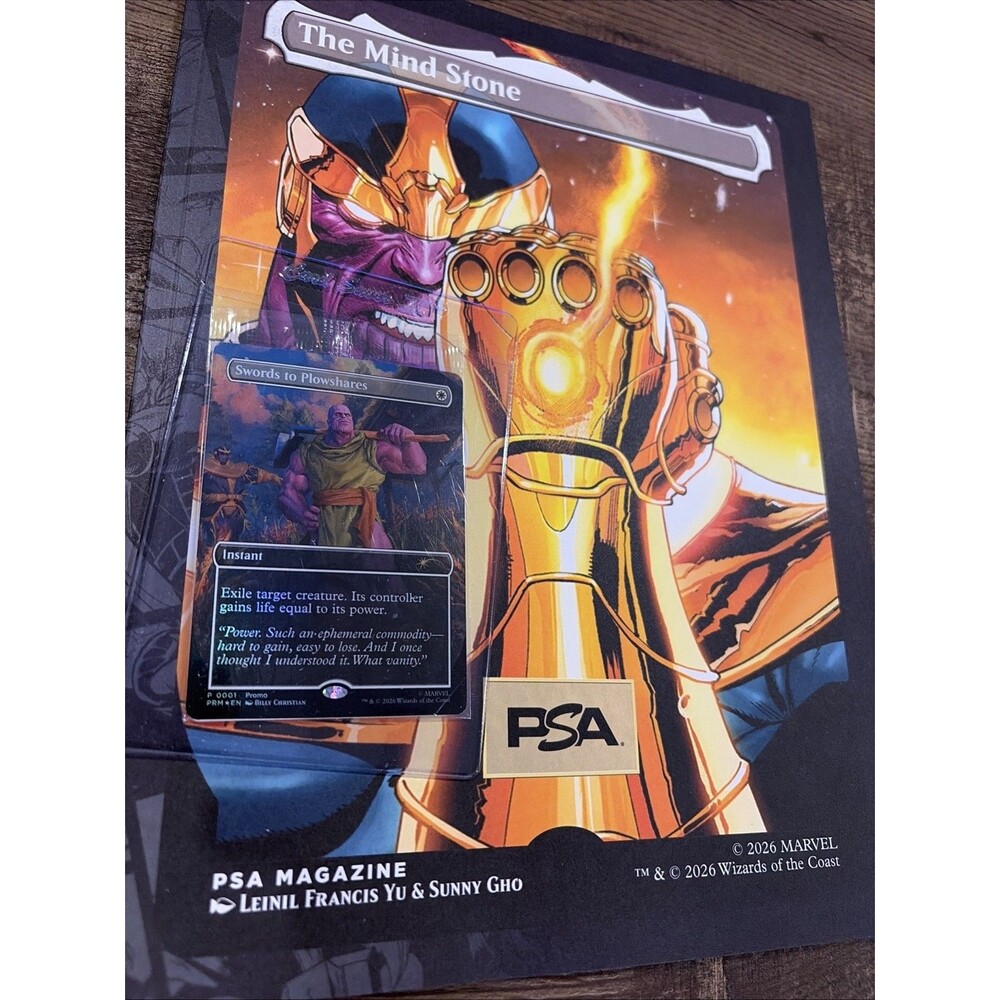 MTG Swords to Plowshares PSA Magazine Promo Marvel Thanos w/ Magazine Sealed!